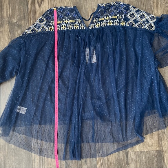 Free People NEW Joyride Sheer Embroidered Lace Top - Picture 14 of 15